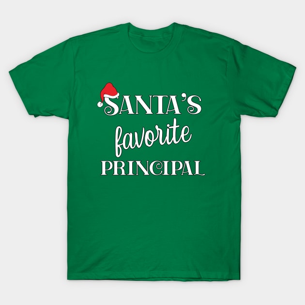 Santa's Favorite Principal Appreciation Gifts T-Shirt by JustCreativity